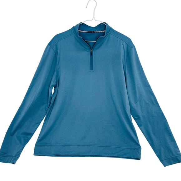 Southern Tide Backbarrier Performance Quarter Zip Pullover Heather Blue Medium - Picture 2 of 7